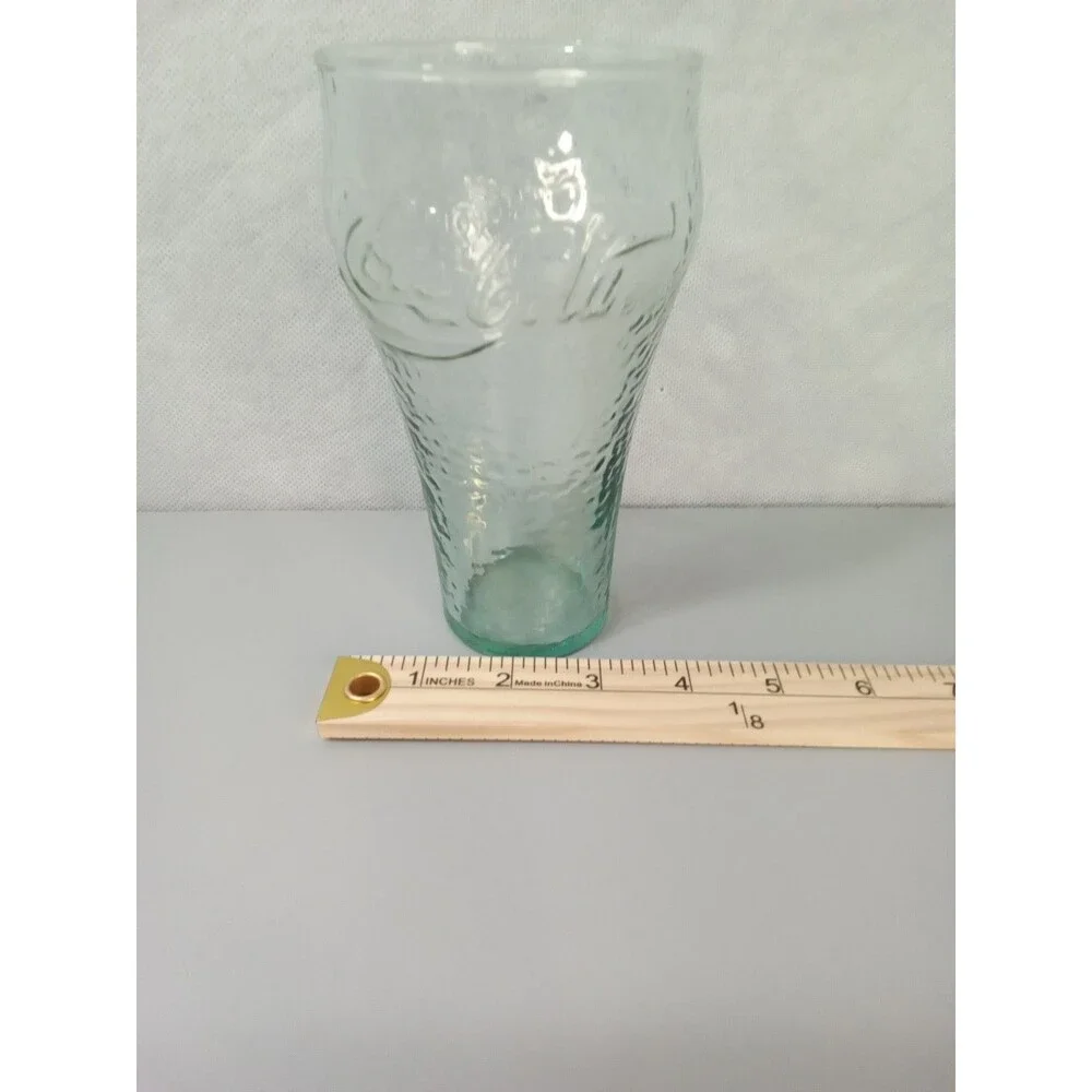 Vintage‎ 16 oz Coca-Cola Glass Pebbled Dimpled Textured Georgia Green COKE
